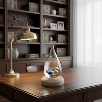 Thermomètre de Galileo en verre de bureau pour la maison, prévisions météorologiques, motif d'ours, design religieux Feng Shui, artisanal et artistique