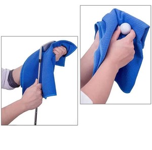 Toalla de golf de microfibra tejida personalizada de gran venta, de secado rápido, ecológica, de color sólido, para limpieza de pelotas de golf y cepillado deportivo. - Product Image 4