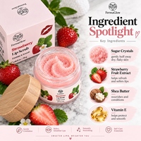 Gommage Lèvres au Sucre de Fraise Fermenté Hydratant Exfoliant Lissant Soin des Lèvres Sèches et Gercées Adoucissant Polissant Traitement Gommant