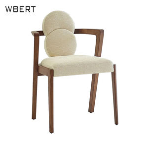 Chaise de salle à manger de luxe nordique WBERT accoudoir en bois massif chaise de Restaurant d'hôtel haut de gamme de concepteur moderne pour Villa de chambre décontractée - Product Image 1