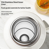 Thermos à vide pour infuser le thé avec système mécanique, style vintage, affichage intelligent de la température, acier inoxydable 316