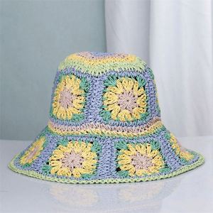 Wholesale High Quality Natural Paper <b>Straw</b> <b>Hat</b> Bohemian Summer Sun <b>Hat</b> Female Hand Crochet Bucket <b>Hats</b> - Product Image 6