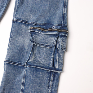 Jeans <span class=keywords><strong>Cargo</strong></span> da Donna Vintage a Vita Alta, Gamba Larga, Tasche Grandi, Vestibilità Ampia, Stile Casual - Product Image 5