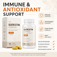 Quercétine Complexe Marque Blanche 500mg avec Bromélaïne et Bioflavonoïdes d'Agrumes 60 Capsules Végétales Complément Alimentaire pour la Santé Immunitaire Usine