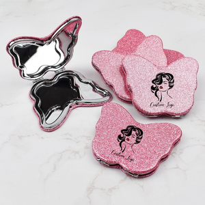 RTS Bulk Order Foldable Portable Pocket <b>Compact</b> Travel Butterfly <b>Mirror</b> Double-Sided Magnifying Metal Frame Desktop <b>Mirror</b> - Product Image 4