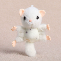Porte-clés en peluche écureuil volant de dessin animé, pendentif mignon et adorable en forme de pteropode, breloque de sac pour couples, vente en gros, polyester, unisexe