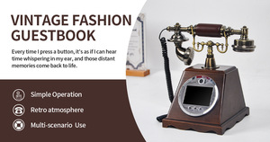 2025 nuovo arrivo Vintage Video Guest Book Phone noce antico messaggio di nozze telefoni con filo per Photobooth - Product Image 6