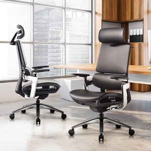 High-Back Leather Office Chair Black Swivel Ergonomic <b>Desk</b> Chair Easy-to-<b>Adjust</b> Lumbar Support Modern Executive Chair New PU - Product Image 1