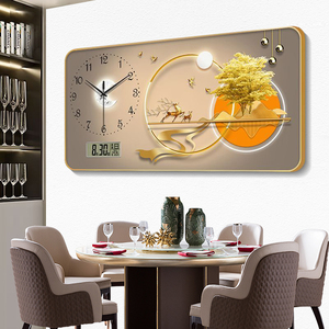 Nouvelle Décoration de Restaurant Moderne 2025 – Tableaux sur Toile de Luxe Encadrés, <span class=keywords><strong>Art</strong></span> Mural en Porcelaine avec Horloge - Product Image 1