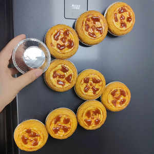 แม่เหล็กติดตู้เย็นรูปทาร์ตไข่ 3 มิติ, ของตกแต่งบ้านรูปอาหารเสมือนจริง - Product Image 2