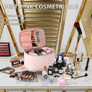 Top vente Portable fermeture à glissière en cuir végétalien sac cosmétique à la mode solution de stockage de <span class=keywords><strong>maquillage</strong></span> <span class=keywords><strong>pas</strong></span> <span class=keywords><strong>cher</strong></span> manipulé étui de <span class=keywords><strong>maquillage</strong></span> - Product Image 5