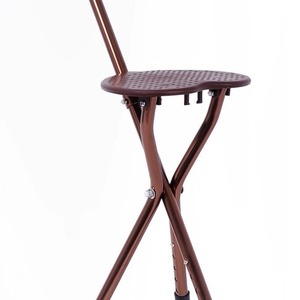 Walking Aid With Cane Chair Foldable <b>Portable</b> Multi Functional Walking Stick With <b>Stool</b> For Elderly Stainless Steel Adjustable - Product Image 3