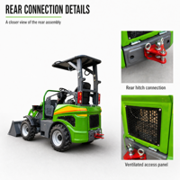 Pengiriman Gratis ASV Electric Mini Front Loader 4x4 Garansi Bersertifikat CE 1 Tahun Loader Beban Terukur 0.8-5 Ton Bucket 0.4m Tinggi