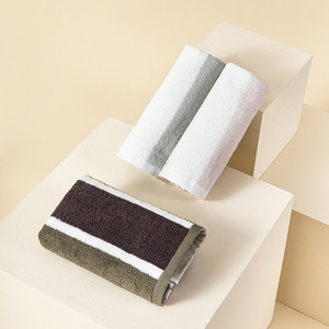 Serviette de bain M1854 40x90cm en coton pur rayé, rectangulaire, pour usage domestique, pour adultes - Product Image 3