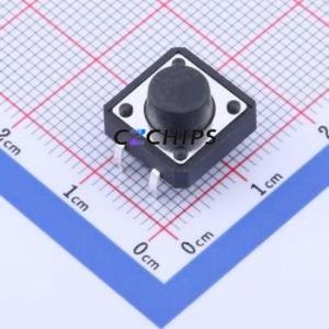 TS127CJ Tactile Switch Through hole Component (THT)-4P,12x12mm Switch Single Pole Single Throw Round Button Through Hole 12mm - Product Image 1