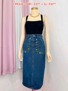 <span class=keywords><strong>Pantaloni</strong></span> Casual <span class=keywords><strong>a</strong></span> <span class=keywords><strong>vita</strong></span> <span class=keywords><strong>alta</strong></span> <span class=keywords><strong>con</strong></span> gonna Cargo in Denim <span class=keywords><strong>con</strong></span> bottone frontale <span class=keywords><strong>con</strong></span> finitura in tinta unita-tutte le stagioni all'ingrosso - Product Image 2