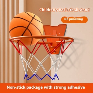 Cadre <span class=keywords><strong>de</strong></span> <span class=keywords><strong>basket</strong></span>-ball intérieur pliable silencieux pour enfants <span class=keywords><strong>petit</strong></span> <span class=keywords><strong>panier</strong></span> sans poinçon panneau <span class=keywords><strong>de</strong></span> support mural pour le tir domestique - Product Image 2