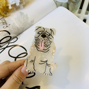 กิ๊บติดผมอะซิเตทเกาหลีดีไซน์ใหม่แบบกำหนดเอง รูปทรงสัตว์การ์ตูนน่ารัก กิ๊บติดผมรูปสุนัข ขายส่ง กิ๊บติดผมขนาดใหญ่สำหรับผู้หญิง - Product Image 5