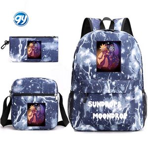 กระเป๋านักเรียนสามชิ้น20ชุดกระเป๋าเป้สะพายหลังสำหรับเล่นเกม FNAF ชุดกระเป๋าดินสอ <span class=keywords><strong>sundrop</strong></span> & moondrop - Product Image 5