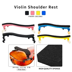 Soporte de Hombro Ajustable para <span class=keywords><strong>Violín</strong></span> 4/4, 3/4, 1/2, 1/4 y 1/8, Almohadilla de Esponja para <span class=keywords><strong>Violín</strong></span>, Material ABS, Nylon, Madera, Fibra de Carbono, Estilo Germánico - Product Image 2