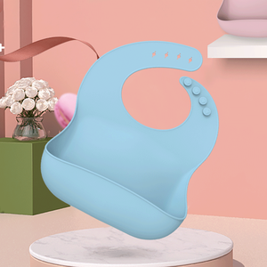 مريلة سيليكون للأطفال مخصصة بالجملة، مقاومة للماء، خالية من مادة BPA، قابلة للتعديل وسهلة التنظيف للرضع والأطفال الصغار - Product Image 2