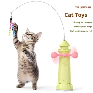 Juguete Giratorio <span class=keywords><strong>de</strong></span> Plástico para Gatos con Ventosa, Diseño <span class=keywords><strong>de</strong></span> <span class=keywords><strong>Faro</strong></span>, Venta al por Mayor - Product Image 3