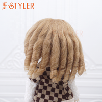 FSTYLER Mohair Mini Bjd Boucles Soyeuses 18 Pouces Personnalisé Vente En Gros En Vrac Réglable Poupée Accessoires pour BJD Poupée Cheveux Perruque
