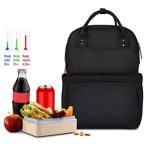 Sac à dos pour ordinateur portable personnalisé avec logo pour hommes et femmes, élégant, doux, imperméable, sac isotherme pour le déjeuner, sac à dos scolaire avec sac à déjeuner - Product Image 2