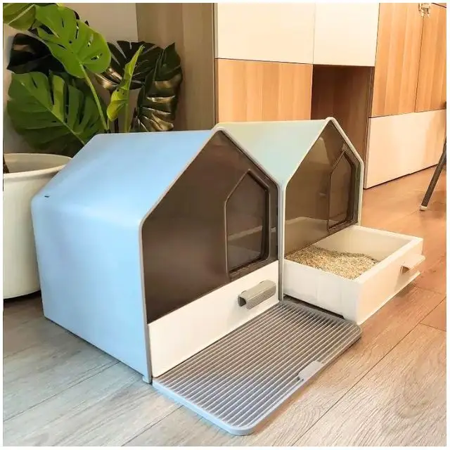 Pet Self Cleaning Cat Litter Box Accessories Fully Enclosed Large Cat Litter Toilet Compact Litter Tray Box For Cats