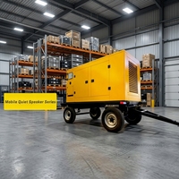 Groupe électrogène diesel silencieux mobile sur remorque, norme ISO, 188 kVA 200 kVA, démarrage automatique ATS, pour atelier industriel