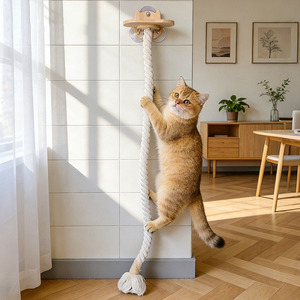 Corde d'escalade murale pour chat avec ventouse, griffoir d'intérieur durable pour grands chats, style minimaliste - Product Image 1