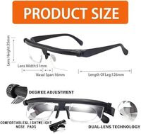 Lunettes réglables avec champ de vision à molette, lunettes réglables pour la vision de près et de loin, unisexe (1 paire)