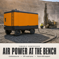 Compresseur d'air diesel haute pression 14 bars 20 m³ par minute avec moteur Cummins monté sur remorque pour forage en profondeur