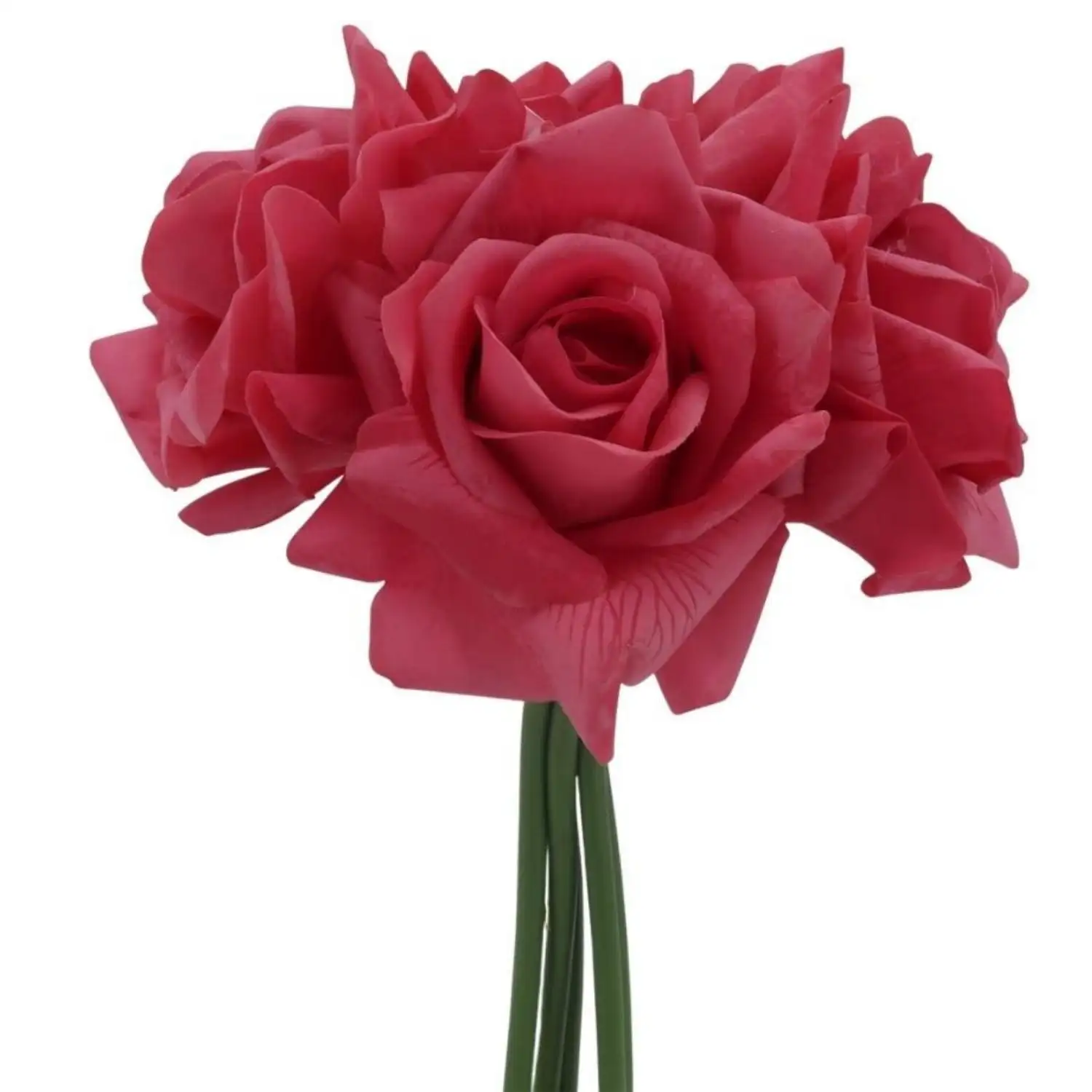 Paket bunga mawar lateks sentuhan asli buatan buket pengantin pernikahan buket bunga imitasi Set 5 kelembaban tepi rol buket mawar
