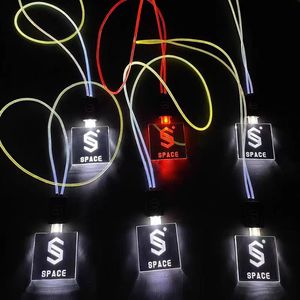 Led ID thẻ Acrylic ánh sáng lên nhấp nháy cổ dây buộc 15 màu sắc dẫn Thẻ với tùy chỉnh biểu tượng tùy chỉnh - Product Image 4