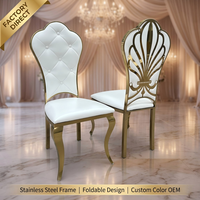 Chaise de banquet pliable moderne de luxe léger en acier inoxydable, dossier croisé en bois massif, ergonomique, réglable et pivotante, vente en gros