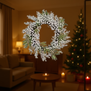 Homeera Christmas Wreath 50cm PVC Wall Mount Handmade Holly Decorative Garlands For Holiday Home Decoration - Product Image 2