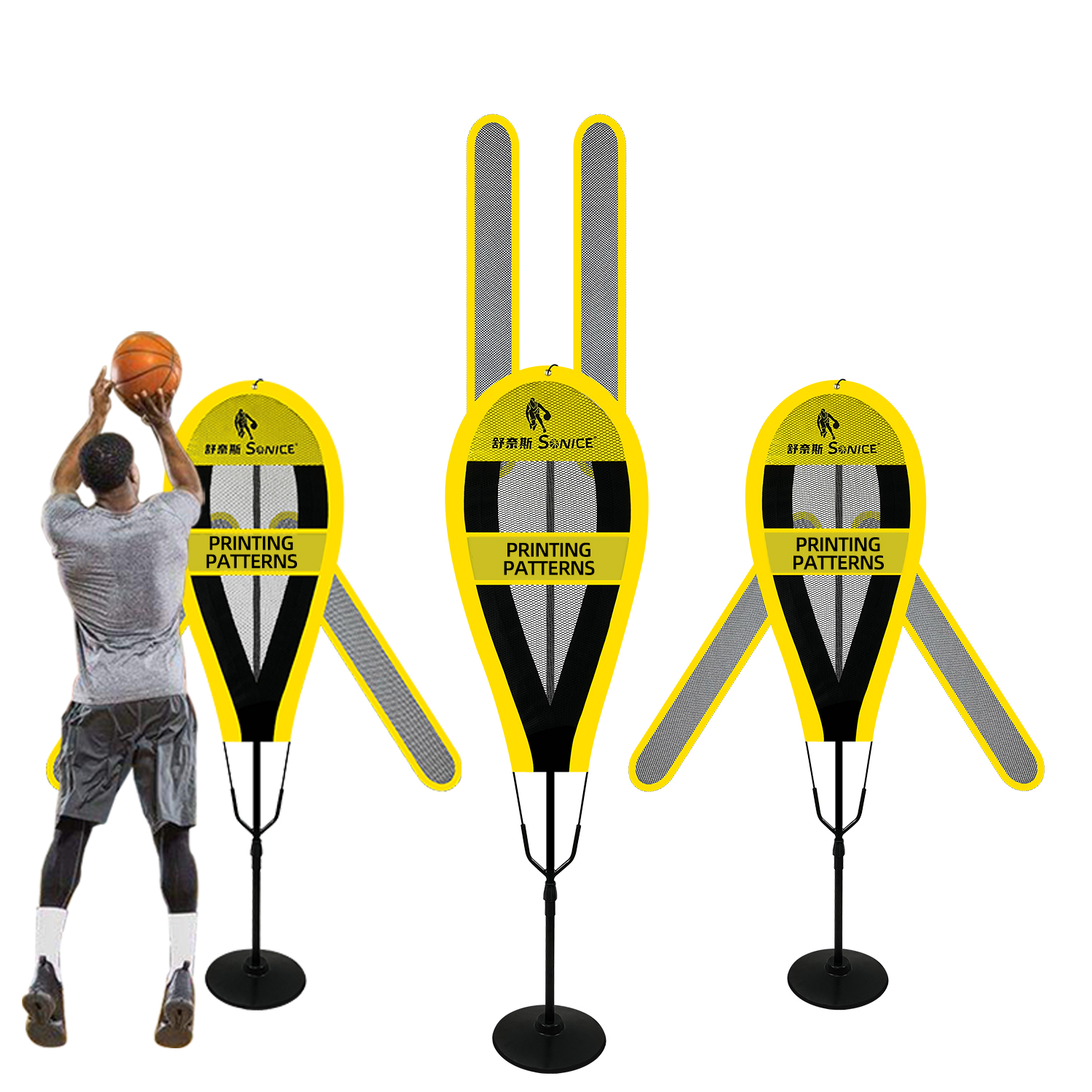 Anpassbare Defender Basketball Training Net Hindernisse Höhen verstellbar Zusammen klappbarer Basketball Defender Dummy