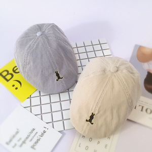 Chapeau bébé tendance, chapeau bébé garçon en coton et lin élégant, béret élastique, chapeau pour enfants, accessoires pour bébé de 1 à 4 ans - Product Image 1