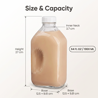 Bouteilles en verre personnalisées en gros – Bouteilles de lait transparentes de 500 ml, 1 L, 1500 ml, 2 L avec couvercle à clip pour boisson