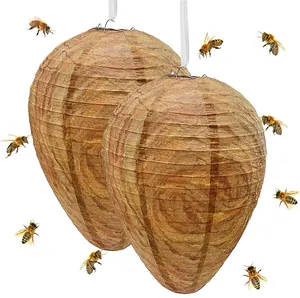 Wasp Nest Decoy Hanging paper Wasp Hornets Paper Drive Beehive Lantern Yellow Jackets Nest for Garden Outdoor