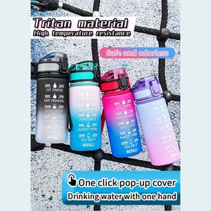 Vaso Deportivo de Gran Capacidad con Degradado de Color, Portátil, Creativo, para Estudiantes, para Deportes al Aire Libre, de Plástico, con Pajita - Product Image 3