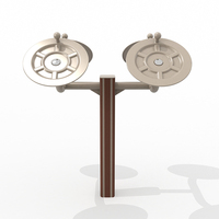 GB19272-2024 Aparato de Tai Chi Giratorio para Exteriores, Plataforma Giratoria de Acero, Columna Compuesta, Equipo de Fitness para Parque para 2 Personas, Ejercicios de Brazos y Hombros
