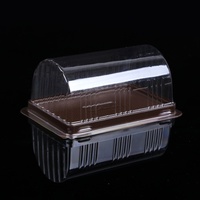 Boîte en plastique PET transparente personnalisée avec couvercle Emballage blister rectangulaire pour petit mini gâteau Swill Roll Forme rectangulaire