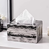 Boîte à mouchoirs en céramique en gros, nouvelle boîte à papier décorative pour salon et table basse, au design raffiné