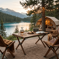 Table pliante portable en acier carbone robuste pour pique-nique en plein air, jardin, barbecue, mobilier d'extérieur