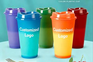 Vaso Personalizado Ecológico que Cambia de Color, 16 oz, Taza de Viaje para Café Frío o Caliente, Reutilizable, de Plástico, con Logotipo Personalizado - Product Image 2