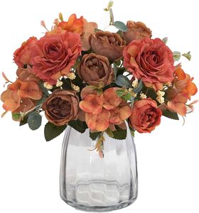 Bouquet d'hortensias décoratifs, fausses fleurs de camélia pour la maison, la table du salon, fleurs artificielles, fausses pivoines, fleurs en soie - Product Image 1