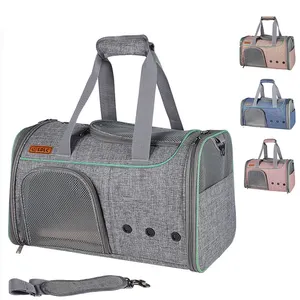 New Design Portable Large Capacity Breathable Pet Carrier Bag Oxford Cloth Folding One Shoulder Dog Bag