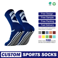 Chaussettes antidérapantes personnalisées Conception personnalisée de haute qualité Football Sports Logo personnalisé Chaussettes amusantes tricotées décontractées